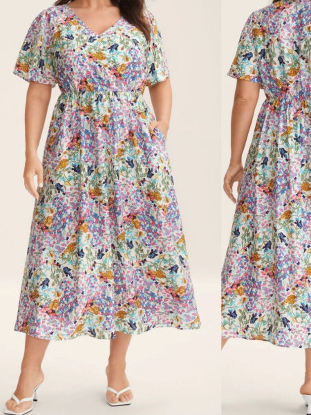 BloomChic Cottagecore Maxi Dress Size 28 Pockets Swing Pleated Flutter Fairy NWT